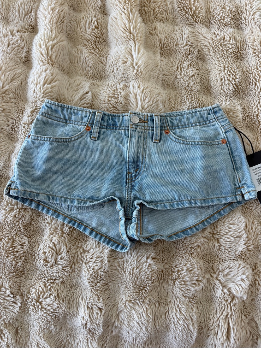 Re/Done Low Rise Denim Micro Shorts
